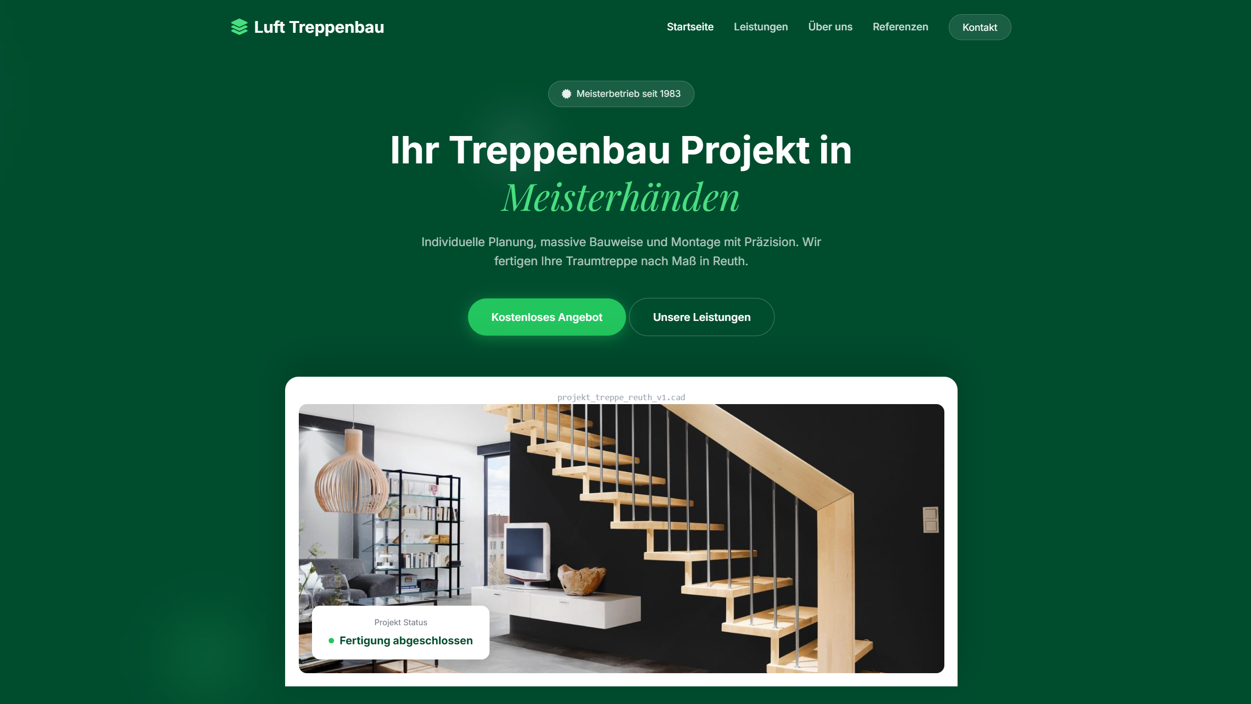 Luft Treppenbau Website Screenshot